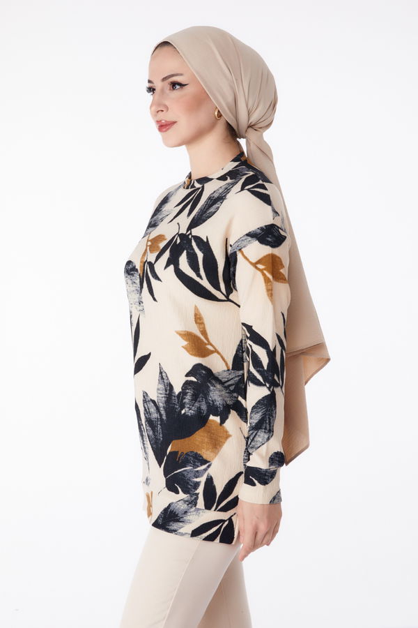 Desenli Tunik Siyah - 25322 SİYAH