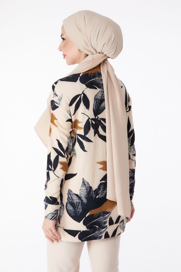 Desenli Tunik Siyah - 25322 SİYAH