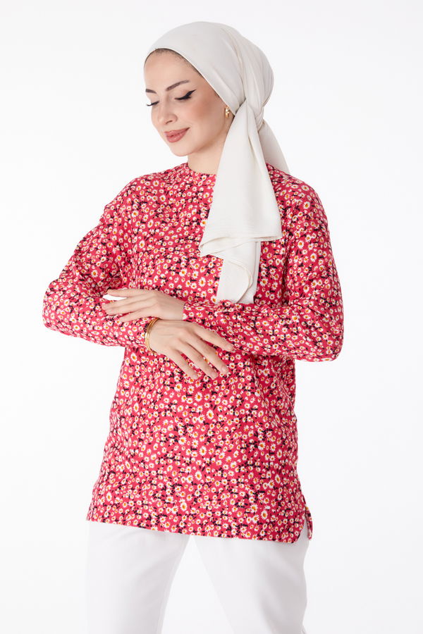 Desenli Tunik Fuşya - 25323
