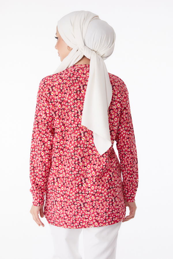 Desenli Tunik Fuşya - 25323