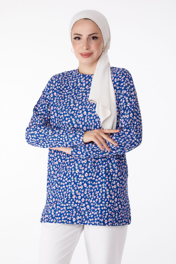 Desenli Tunik Mavi - 25323