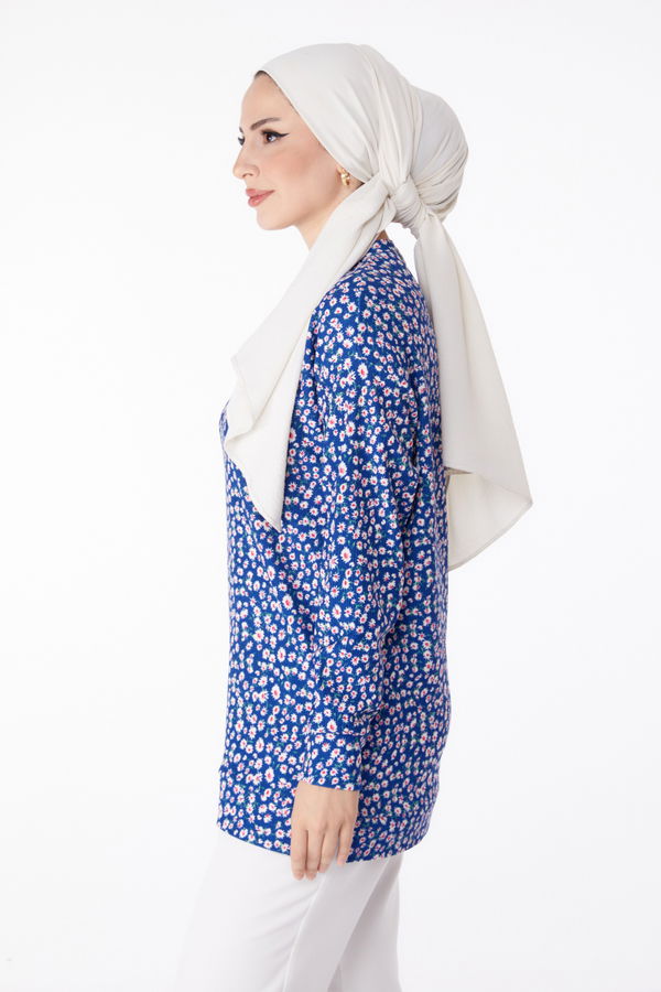 Desenli Tunik Mavi - 25323