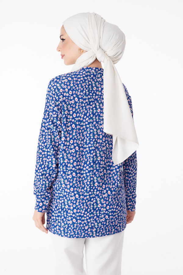 Desenli Tunik Mavi - 25323