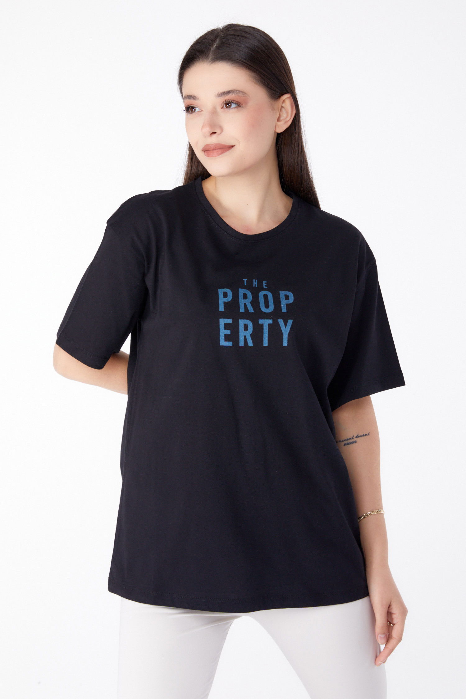 Baskılı T-shirt Siyah - 25375 SİYAH