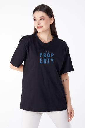 Baskılı T-shirt Siyah - 25375