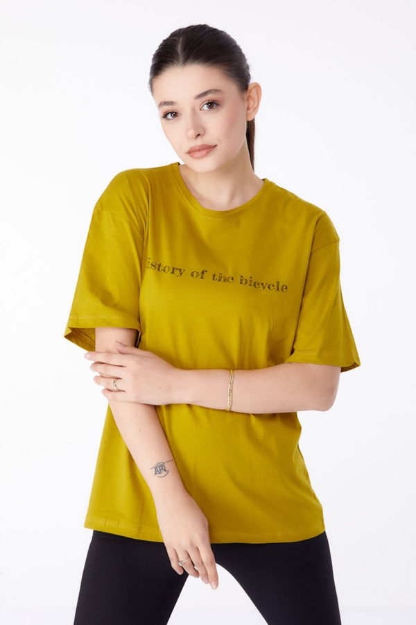 Baskılı Kısa Kollu T-Shirt Yeşil - 25394