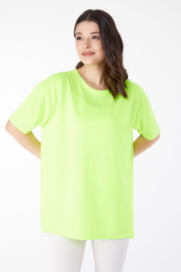 Kısa Kollu T-Shirt Yeşil - 25398 YEŞİL