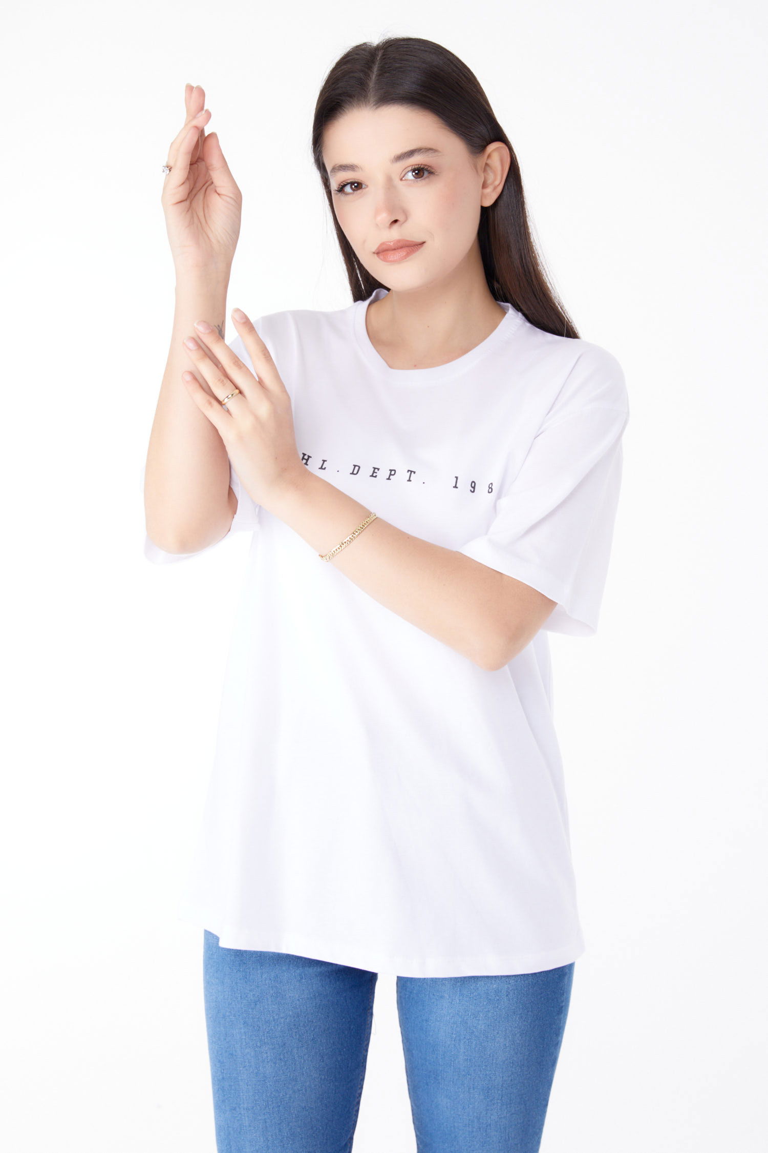 Baskılı Kısa Kollu T-Shirt Beyaz - 25399 BEYAZ