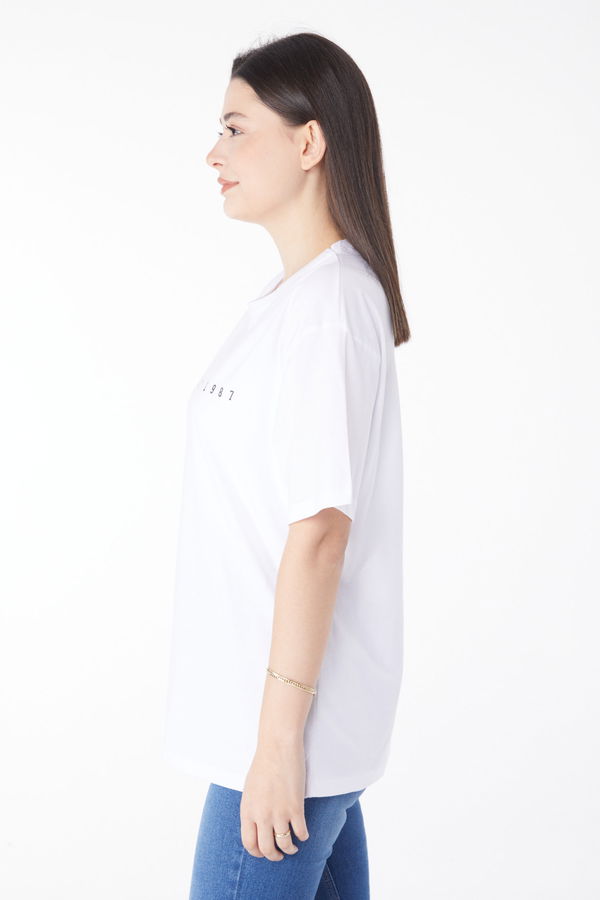 Baskılı Kısa Kollu T-Shirt Beyaz - 25399 BEYAZ