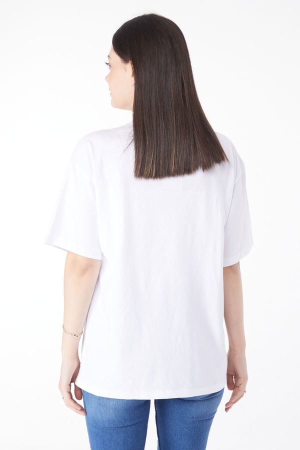 Baskılı Kısa Kollu T-Shirt Beyaz - 25399 BEYAZ