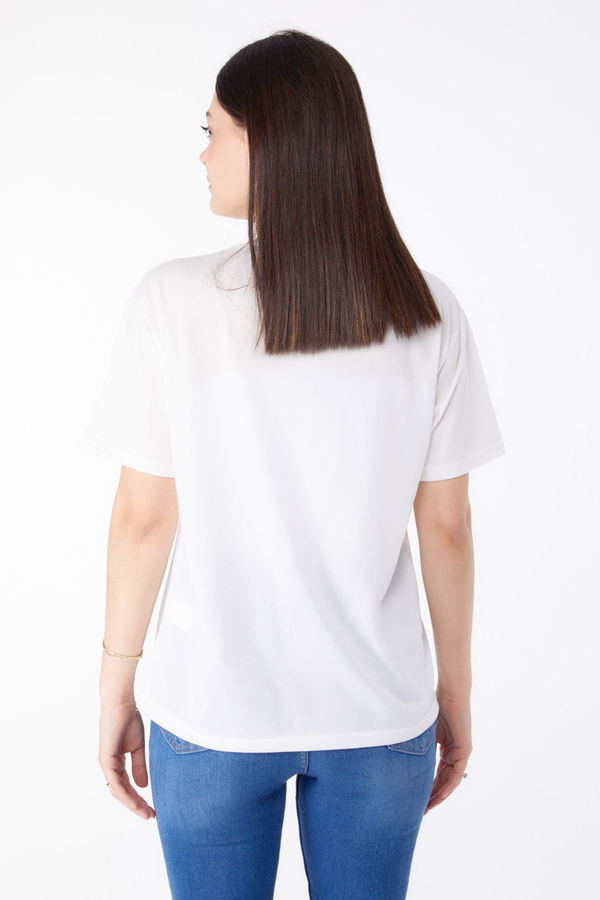 Baskılı T-shirt Beyaz - 25461