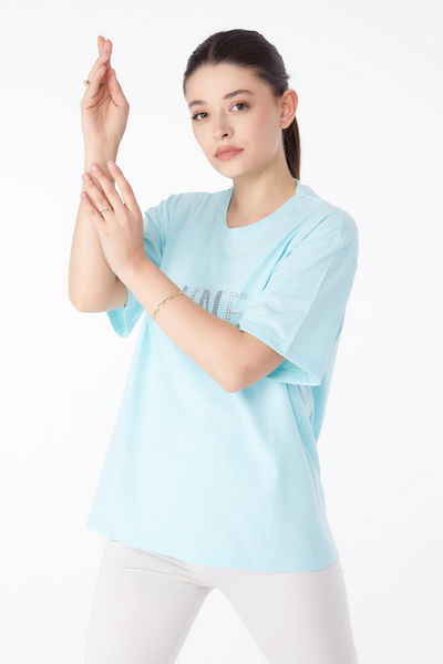 Taşlı T-Shirt Yeşil - 25474