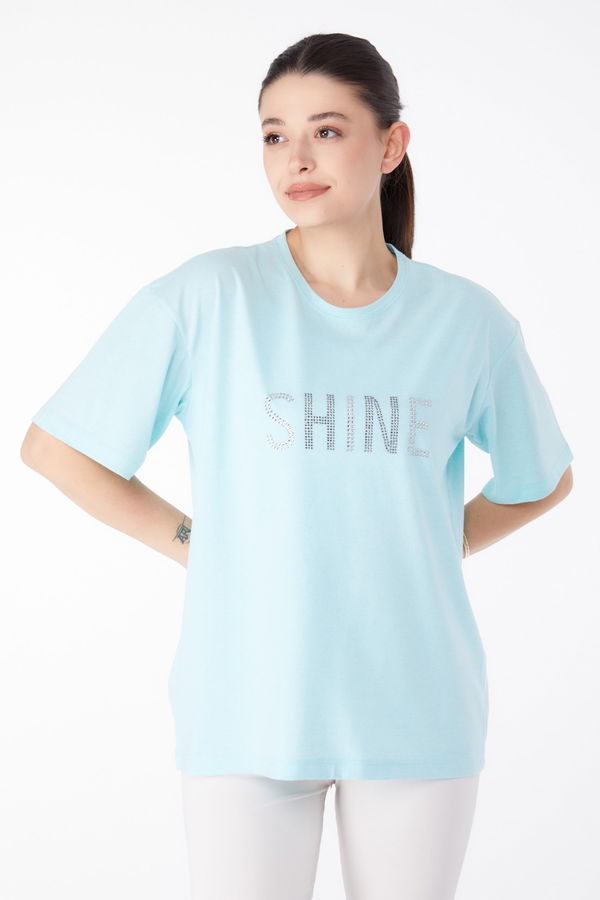 Taşlı T-Shirt Yeşil - 25474