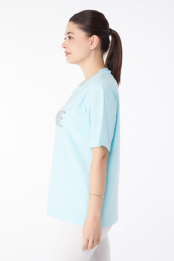 Taşlı T-Shirt Yeşil - 25474