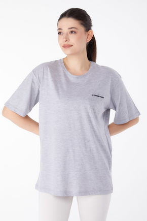 Taşlı T-Shirt Gri - 25475