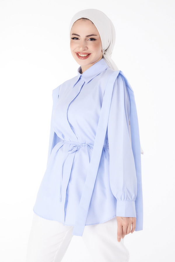Bağcıklı Tunik Mavi - 25552 MAVİ