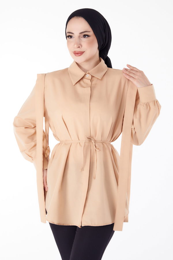 Bağcıklı Tunik Vizon - 25552 VİZON