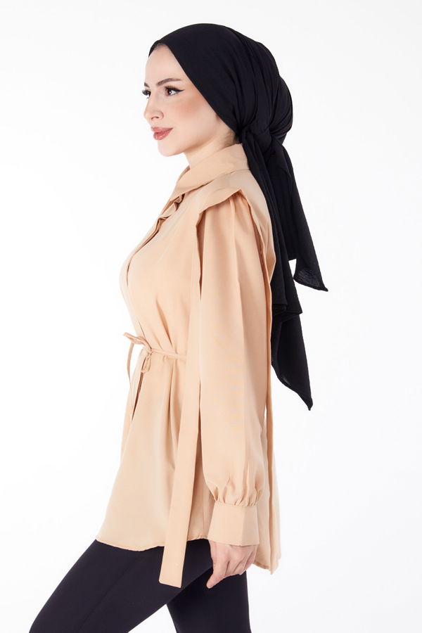 Bağcıklı Tunik Vizon - 25552 VİZON