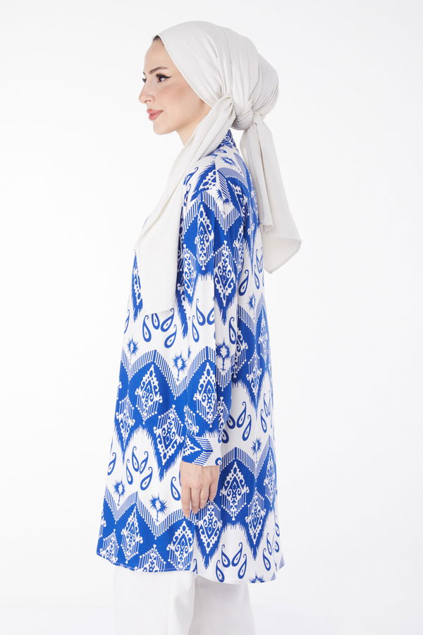 Desenli Tunik Mavi - 25608 MAVİ