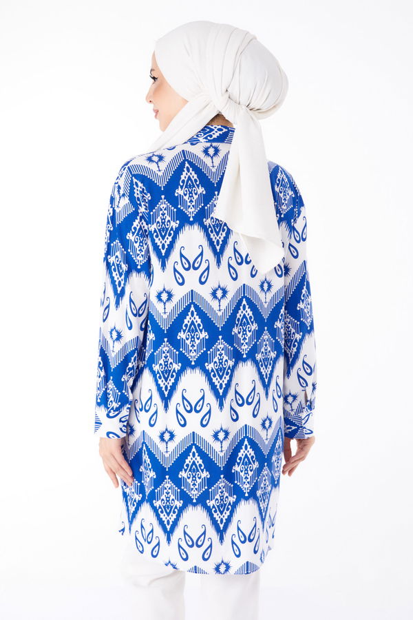 Desenli Tunik Mavi - 25608 MAVİ