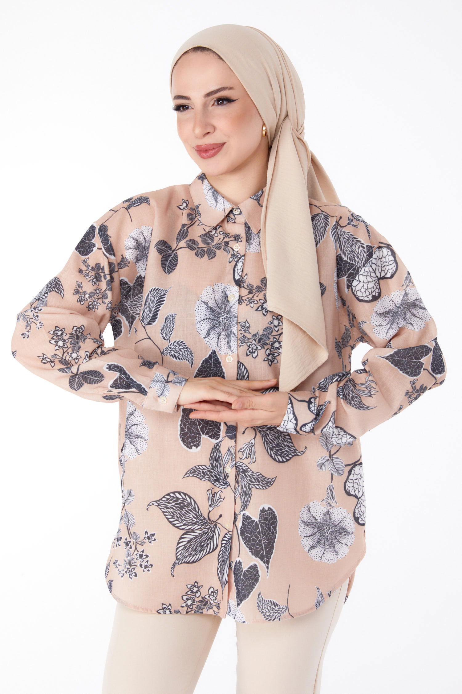 Desenli Tunik Vizon - 25619