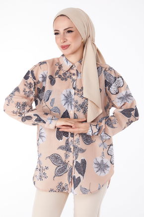 Desenli Tunik Vizon - 25619