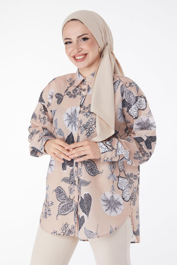 Desenli Tunik Vizon - 25619