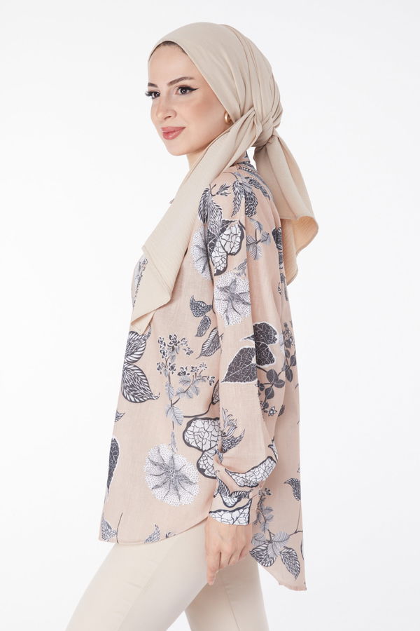 Desenli Tunik Vizon - 25619