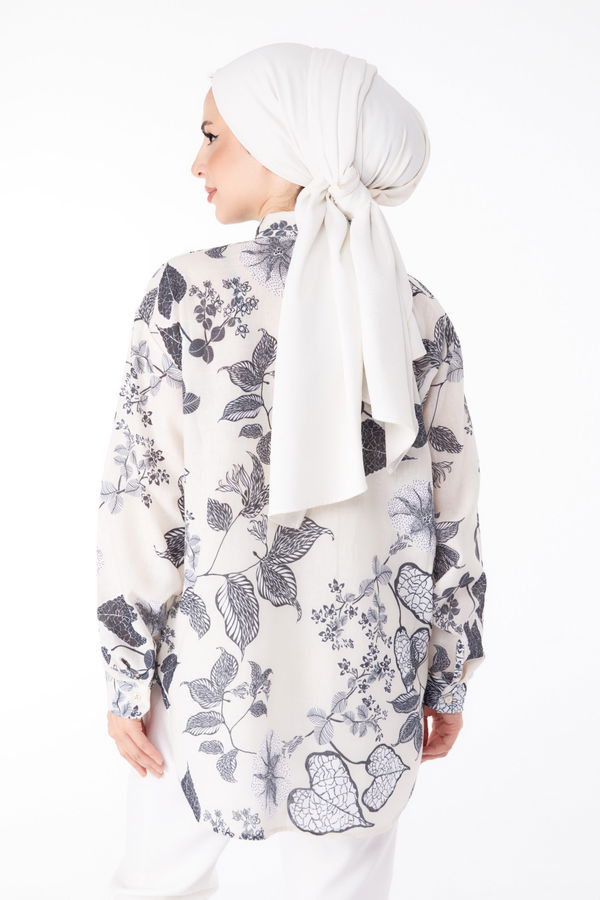 Desenli Tunik Ekru - 25619 EKRU