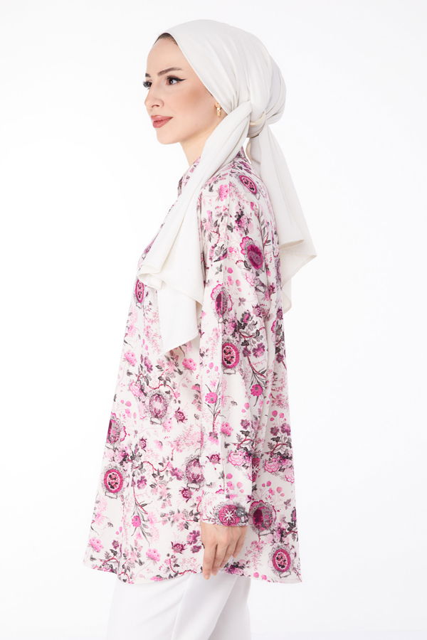 Desenli Tunik Fuşya - 25642