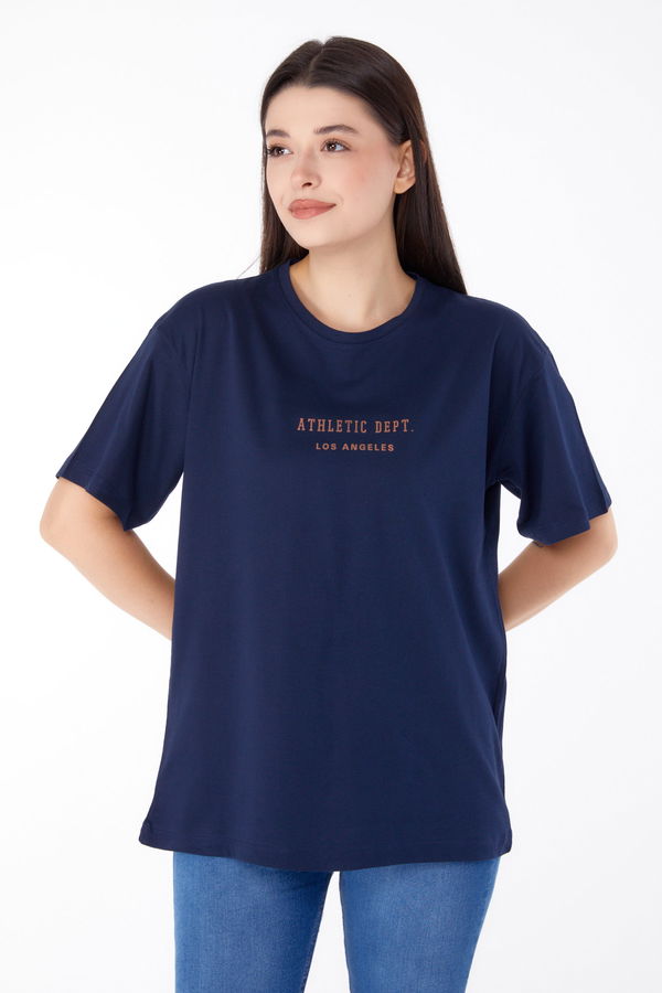 Baskılı T-shirt Lacivert - 25693 LACİVERT