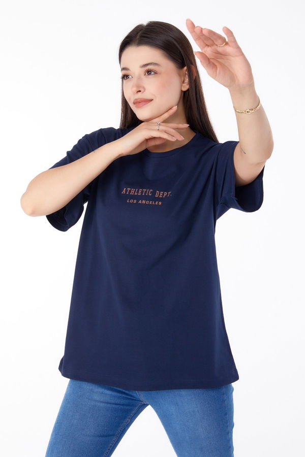 Baskılı T-shirt Lacivert - 25693 LACİVERT