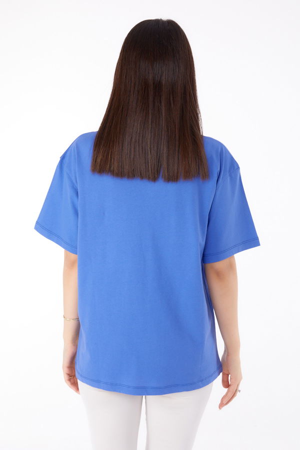 Baskılı T-shirt Mor - 25695