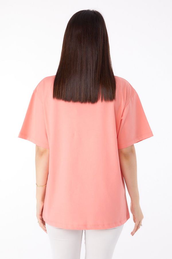 Taşlı T-shirt Kırmızı - 25698