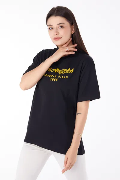 Baskılı T-shirt Siyah - 25701
