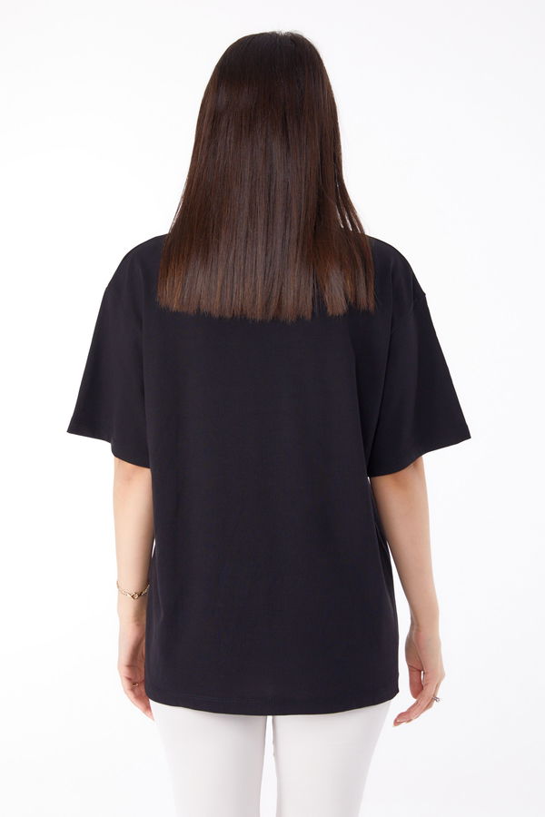 Baskılı T-shirt Siyah - 25703
