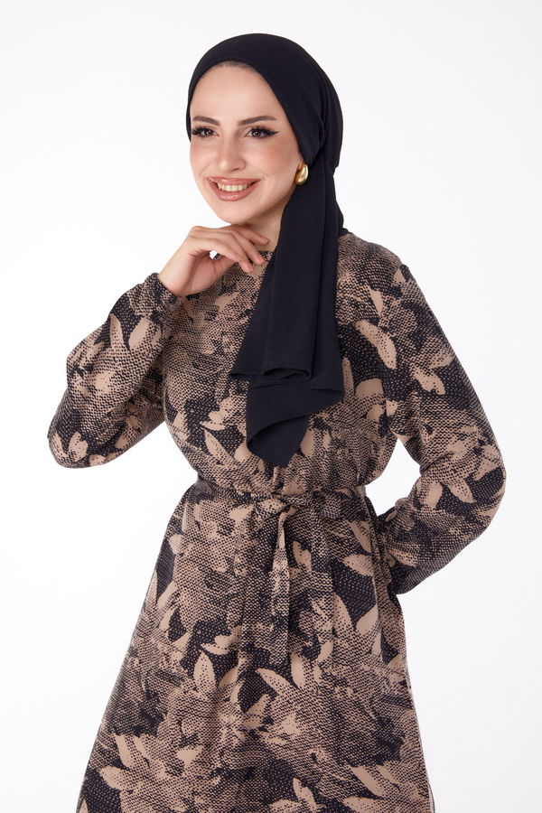 Desenli Elbise Vizon - 25712 VİZON
