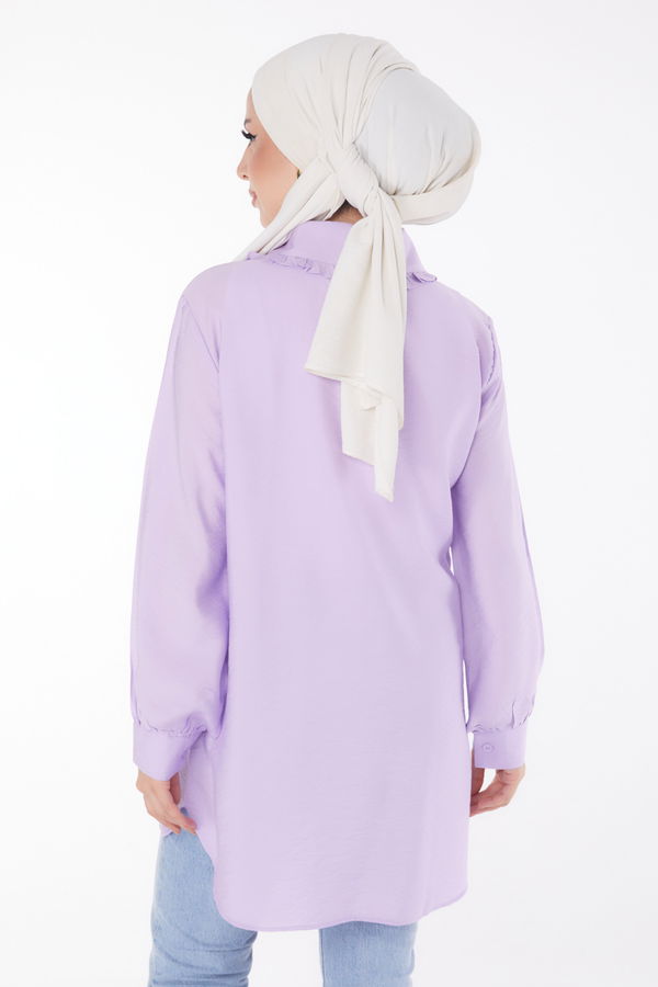 İp Detaylı Tunik Lila - 25835 LİLA