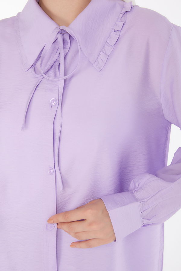 İp Detaylı Tunik Lila - 25835 LİLA