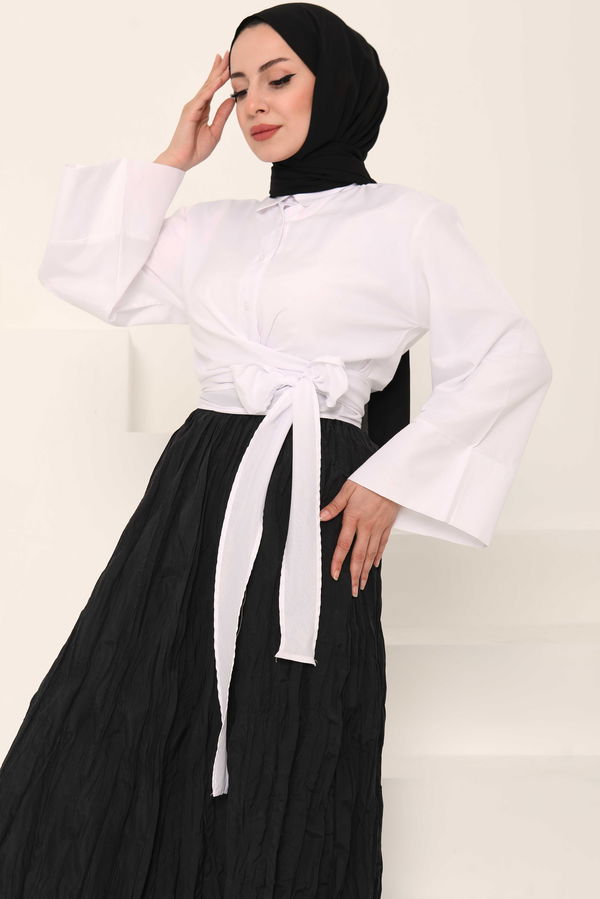 Önden Bağlamalı Gömlek - 27034