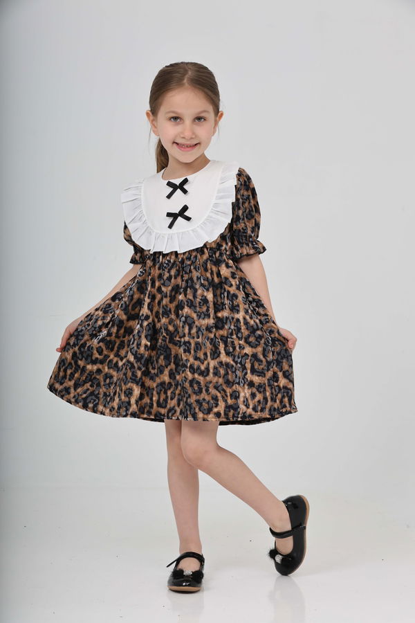 Leopar Desenli Elbise - 27218