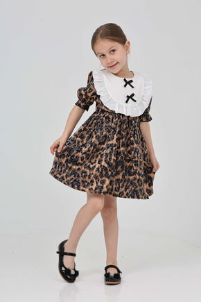 Leopar Desenli Elbise - 27218
