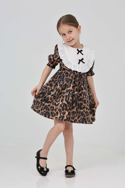 Leopar Desenli Elbise - 27218