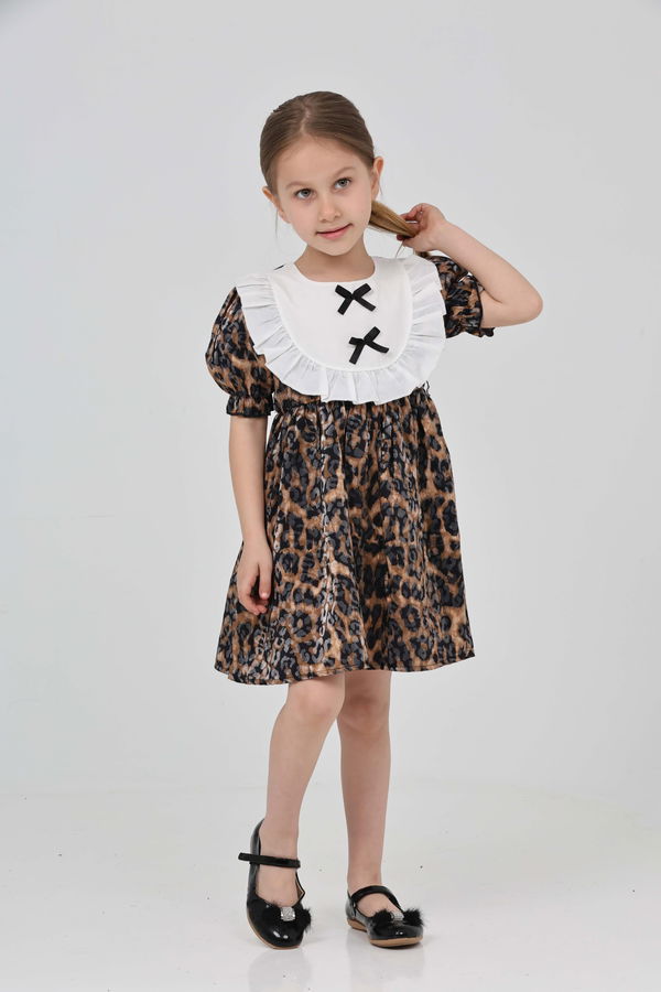 Leopar Desenli Elbise - 27218