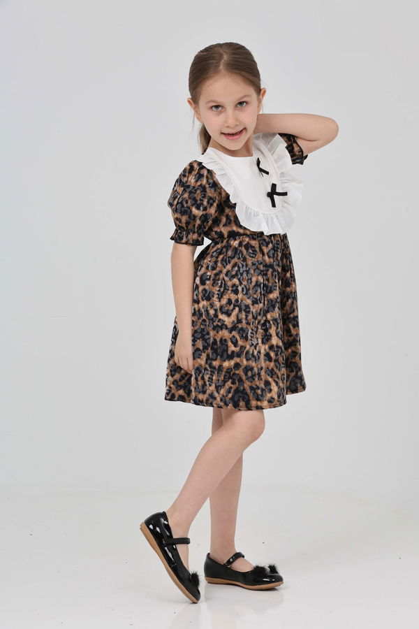 Leopar Desenli Elbise - 27218