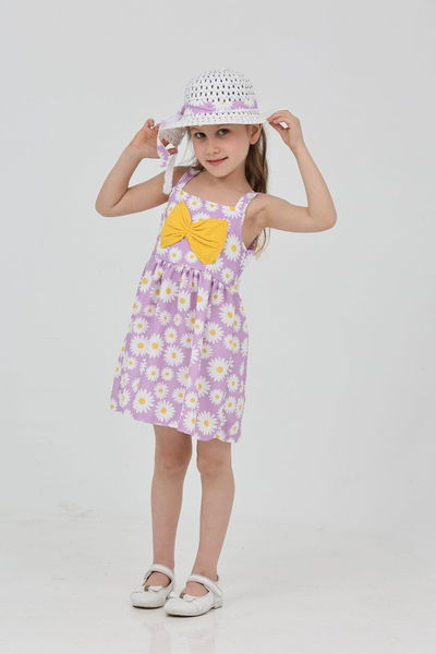 Papatya Desenli Şapkalı Elbise - 27208