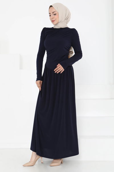 Büzgülü Elbise - 27254