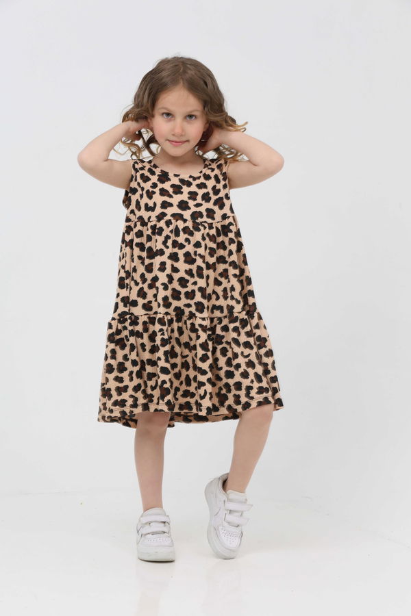 Leopar Desenli Elbise - 27211