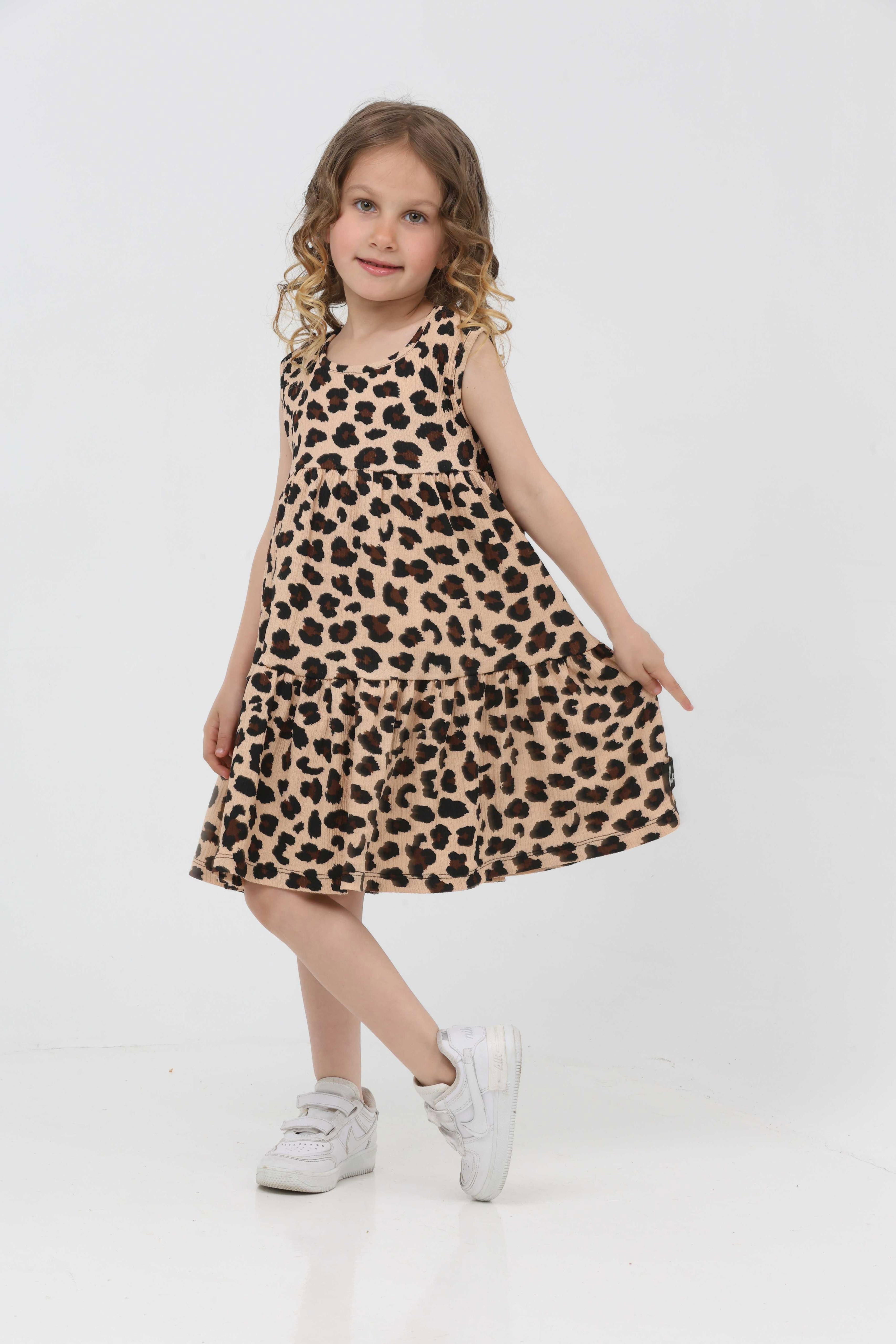 Leopar Desenli Elbise - 27211