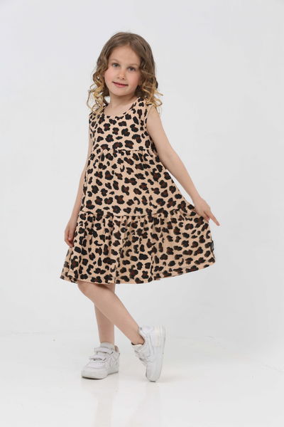 Leopar Desenli Elbise - 27211